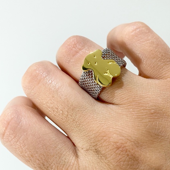Tous gold vermeil mesh ring - Picture 4 of 8